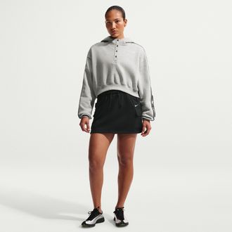 Nike Womens Nike Sportswear Phoenix Fleece Mid-Rise Cargo Miniskirt in Black | IU7872-010