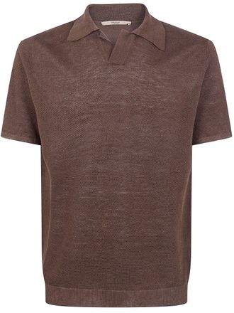 Nuur Short Sleeved Polo Neck Piquet Stitch T-Shirt