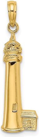 Diamond2Deal 14k Yellow Gold Polished CAPE MAY Lighthouse Charm
