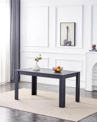 Kosy Koala Dining Table Dark Grey Wood Kitchen Place for 4 Seats, Dining Table Only (Dark Grey H 75 x L 117 x W 77 cm)