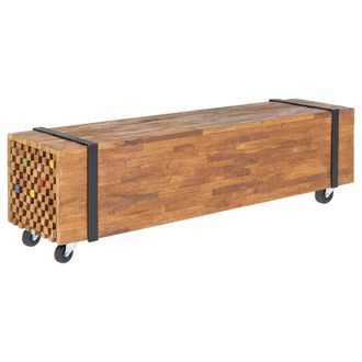 vidaXL Mueble Para Tv Madera Teca Macizo 110x30x32,5 Cm Vidaxl