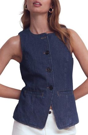 Boden Cotton Denim Vest in Indigo Denim at Nordstrom, Size 14