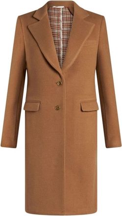 Etro Jas Met Gegraveerd Logo - Dames - Mantel - Bruin - M - Wol - Jassen