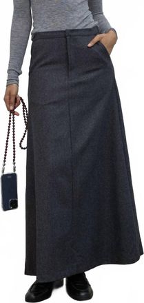 Collective Herringbone Tailored Maxi Skirt In Charcoal