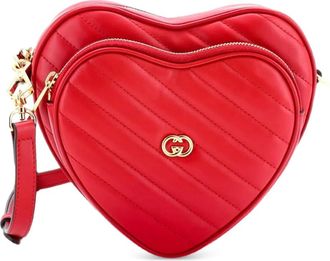 Gucci Interlocking G Heart Diagonal Quilted Leather Mini shoulder bag - Rood