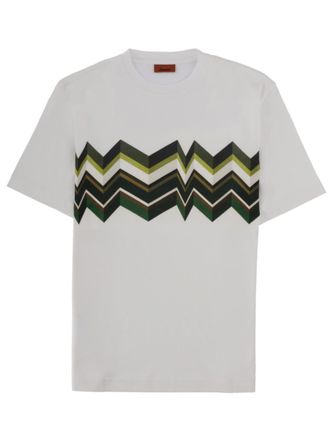 Missoni White Chevron Crew Neck T-Shirt