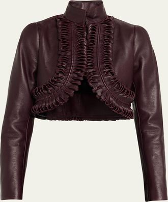 Alaia Leather Trimmed Jacket