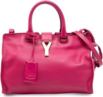 Saint Laurent Borsa a tracolla Cabas Chyc piccola in pelle di vitello 2013-2025 - Rosa
