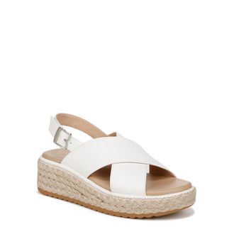 Dr. Scholls Womens Ember Espadrille Sandal Wedge, White Smooth, 5.5 UK