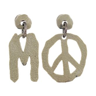 Moschino Steen Effect Flinstones Oorbellen - Dames - Oorbellen - Groen - ONE Size - Accessoires
