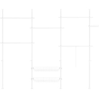 SoBuy SoBuy Freestanding Coat Rack With 2 Shelves White 331,8x37x295cm Functional KLS04-II-W