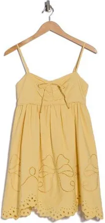 Moon River Eyelet Detail Minidress in Yellow at Nordstrom Rack, Size X-Small
