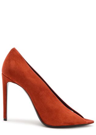 Valentino Garavani R&eacute;v&eacute;l&eacute; 105 Suede Pumps - Orange