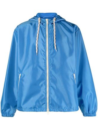 Gucci canvas hooded zip-up jacket - Blue