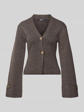 Gina Tricot Slim Fit Cardigan mit Woll-Anteil in Strick-Optik in Hellbraun, Gr&ouml;&szlig;e XL