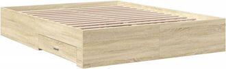 vidaXL Bed Frame with Drawers without Mattress Sonoma Oak 160x200 cm Vidaxl