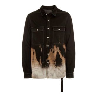 Rick Owens Denim Overshirt with Button Closure - male - Rick Owens - Light Jackets - Multicolor - M - Jackets