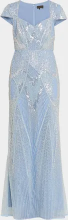 Theia Zula Beaded Sweetheart Gown