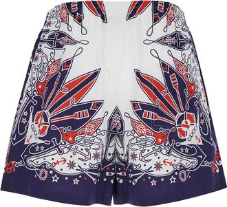 Gucci Mens Blue Bandana Print Shorts Cotton