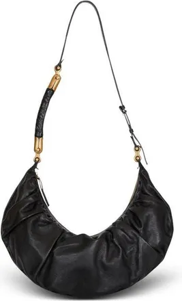 Balmain Ebene Hobo bag in calfskin leather in Black at Nordstrom