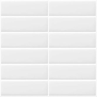 OEM Azulejos Blancos Autoadhesivos Para Pared Tipo Metro, Para Cocina Y Ba&ntilde;o, 10 L&aacute;minas (30,5 Cm &times; 30,5 Cm)