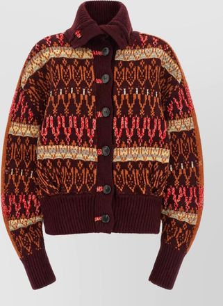 Dries Van Noten wool cashmere jacquard cardigan