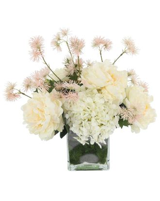 Creative Displays Inc. Hydrangea, Peony & Thistle Arrangement In Glass Vase