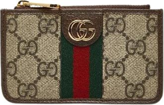 Gucci Pre-owned Wallets, female, Beige, Size: ONE SIZE Pre-owned Ophidia GG Supreme Card Coin Case