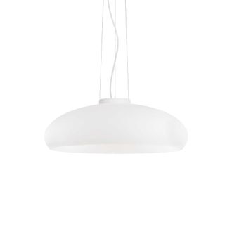 Netlighting Aria 1 Light Small Dome Ceiling Pendant White E27