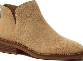 Lands End Essential Zip Up Ankle Booties in Warm Almond Suede at Nordstrom, Size 8.5