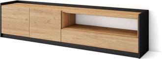 Skraut Home Skraut Home - Mueble Tv, Televisi&oacute;n, 207x37x50cm, Para Tv Hasta 80, Roble Y Negro