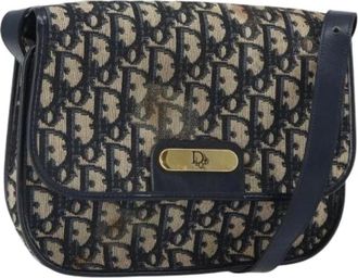 Dior Pre-owned Cross Body Bags, female, Blue, Size: ONE SIZE Pre-owned Trotter Canvas Shoulder Bag