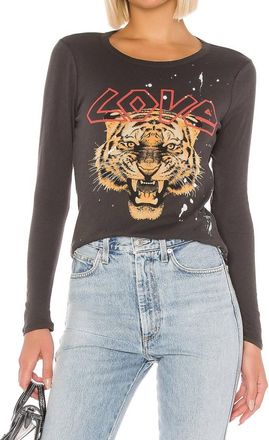 Chaser Love Cat Graphic Tee In Vintage Black