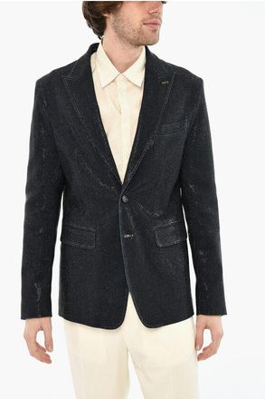 Dsquared2 Blazer a 2 Bottoni con Strass All-Over taglia 52