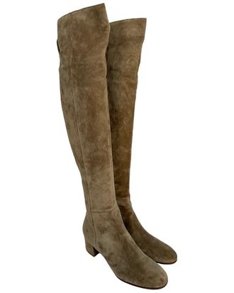 Gianvito Rossi Womens Suede Almond-Toe Knee-High Boot (Authentic Pre-Loved)