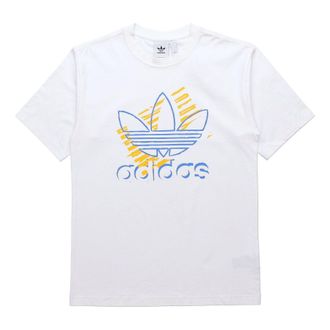 adidas originals TREFOIL ART TEE Round Neck Short Sleeve White DV3279