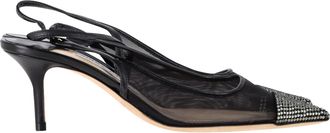 Jimmy Choo London Pre-owned Womens Anika 65 Embellished Slingback Pumps in Black - Size 35.5 EU/IT