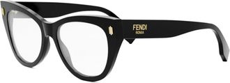 Fendi Roma Round Optische Brilmontuur - unisex - Brillen - Zwart - 53 MM - Accessoires