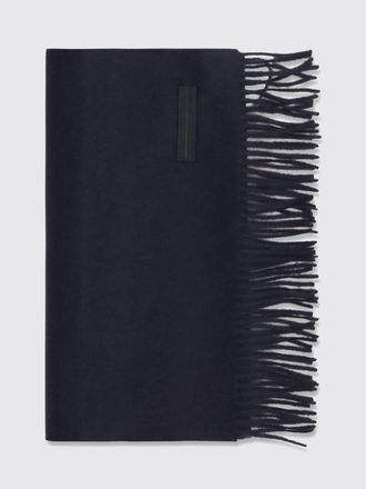Ermenegildo Zegna Sciarpa rettangolare in 100% cashmere con fondo sfrangiato e logo
