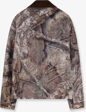 Represent Mens Cotton Jacket Real Tree Print Brown