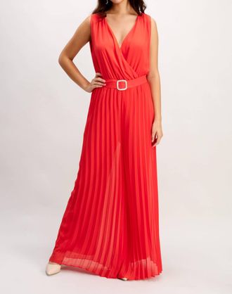Frank Lyman Design Formal V-Neck Jumpsuit In Fire