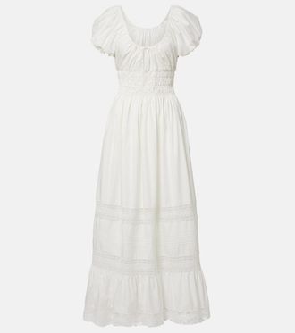 Faithfull The Brand Elbie lace-trimmed cotton maxi dress