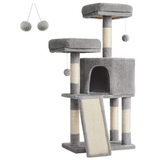 FEANDREA &Aacute;rbol para gatos de 115 cm de color gris claro
