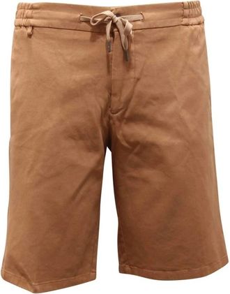 Berwich Italiaanse Jogger Shorts in Khaki - Heren - Korte Broeken - Bruin - M - Korte Broeken