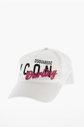 Dsquared2 ICON Cotton Gabardine Baseball Cap with Relief Detail size One Size
