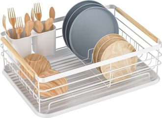 Gabrielle Escurridor De Platos De Cocina, Escurridor Sobre El Fregadero Con Soporte Para Utensilios Y Bandeja De Goteo, Estante De Secado Para Fregadero De Coci