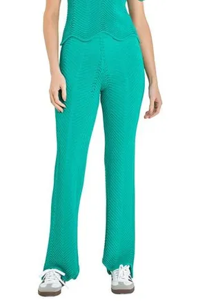 English Factory Wavy Knit Pants in Green at Nordstrom Rack, Size X-Small