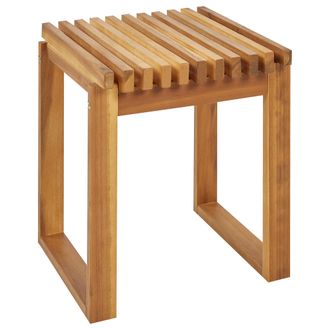 Beliani Mesa De Balc&oacute;n Moderna R&uacute;stica Para Exterior De Madera De Acacia 40 X 40 Cm Bellano