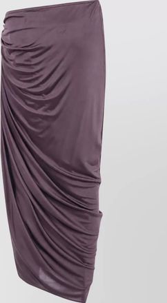 Balmain draped viscose jersey midi skirt
