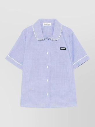 Miu Miu gingham cotton short-sleeve shirt